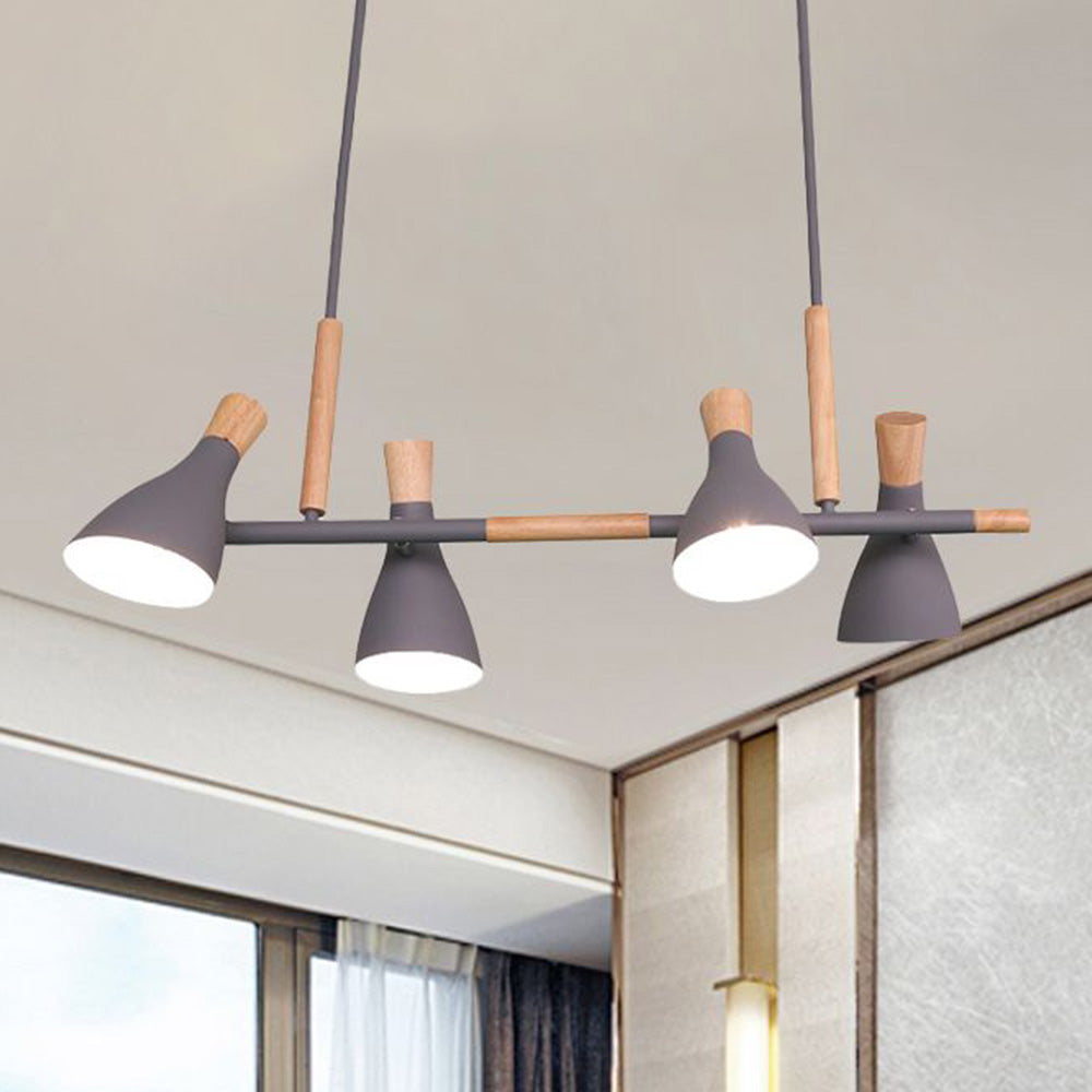 Valentina Nordic Multi Rope Wood Pendant Light, White/Green/Gray - Neutral Decor