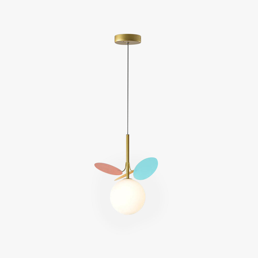 Arisha Art Deco Globe Pendant Light, Multi-Color/White, Metal/Glass - Neutral Decor