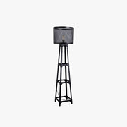 Alessio Modern Cylinder Mesh Screen Metal Floor Lamp, Black - Neutral Decor