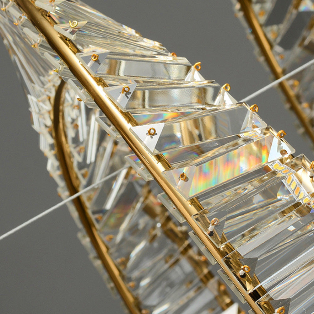 Kristy Modern Luxury Round Glass Chandelier, Gold - Neutral Decor