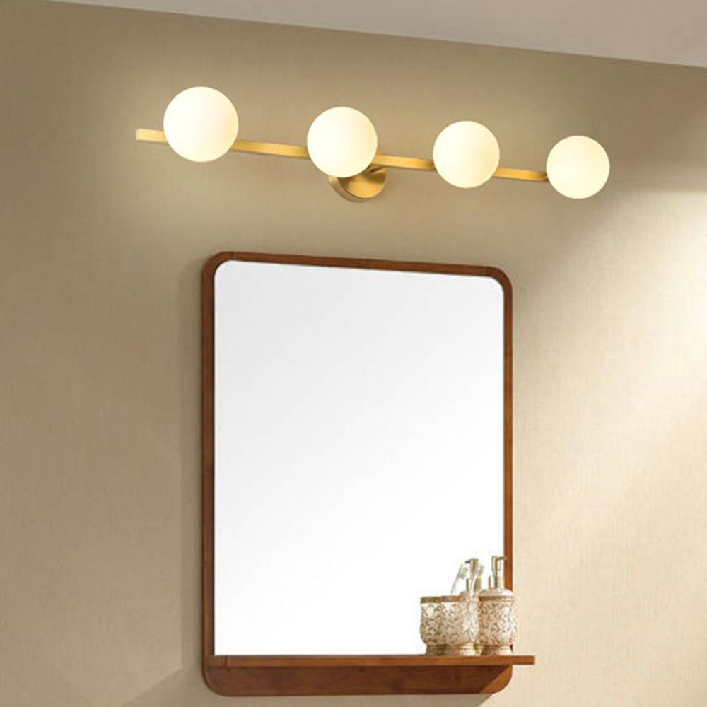 Valentina Retro Globe Linear Metal/Glass Wall Lamp, Gold, Bathroom - Neutral Decor