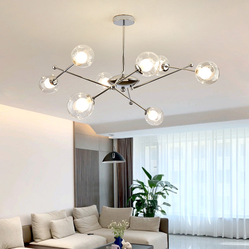 Valentina Modern LED Chandelier Chrome Glass Living Room/Bedroom - Neutral Decor