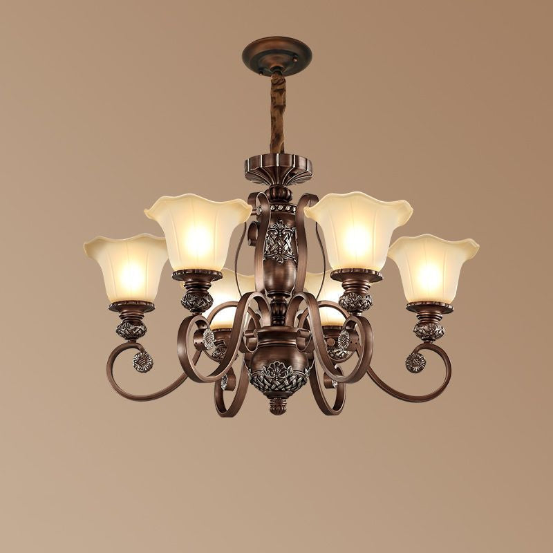 Arisha Retro Flower Pendant Light Metal Glass Living Room Bedroom - Neutral Decor