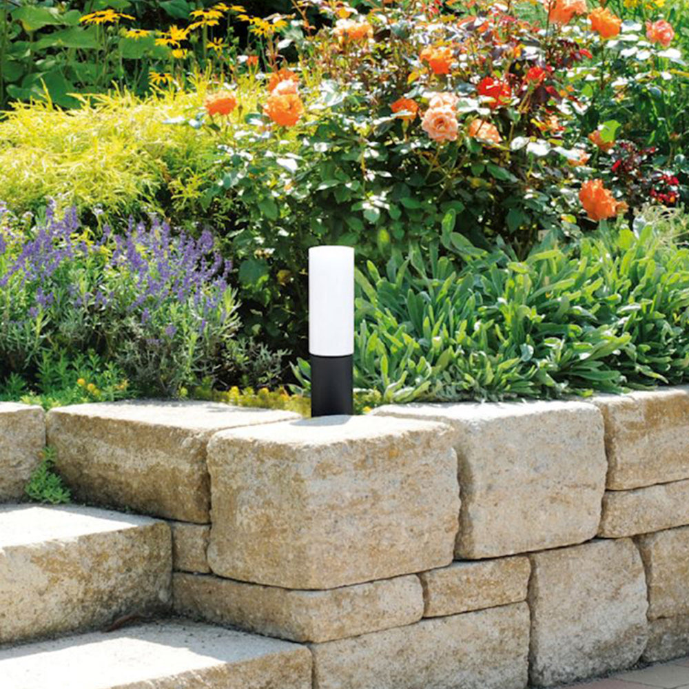 Ray Minimalist Cylindrical Acrylic Outdoor Ground Ligh, Black - Neutral Decor