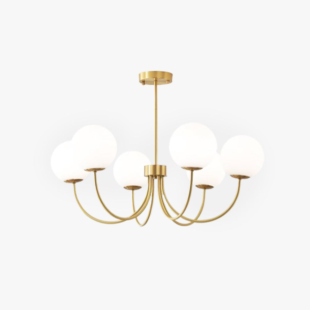Valentina Modern Ball Bubble Metal/Glass Chandelier, Gold - Neutral Decor