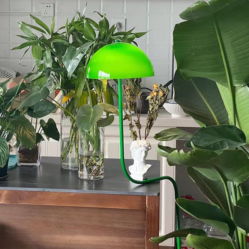 Salgado Floor Lamp Mushroom Middle Ancient, Arc Metal, Green, Dining Room - Neutral Decor