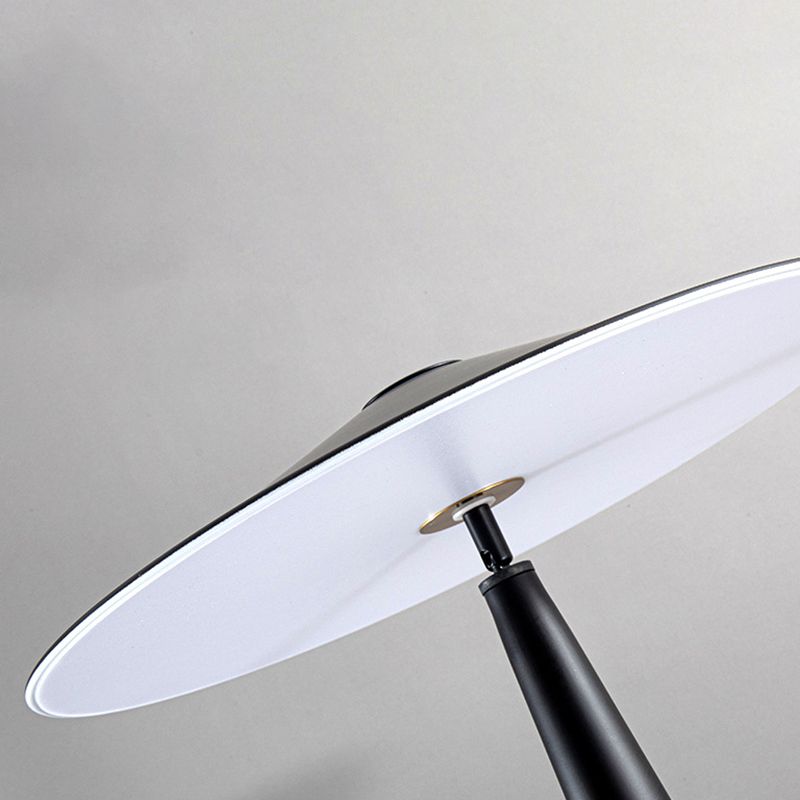 Salgado Modern Saucer Shaped Metal Floor Lamp,Black - Neutral Decor