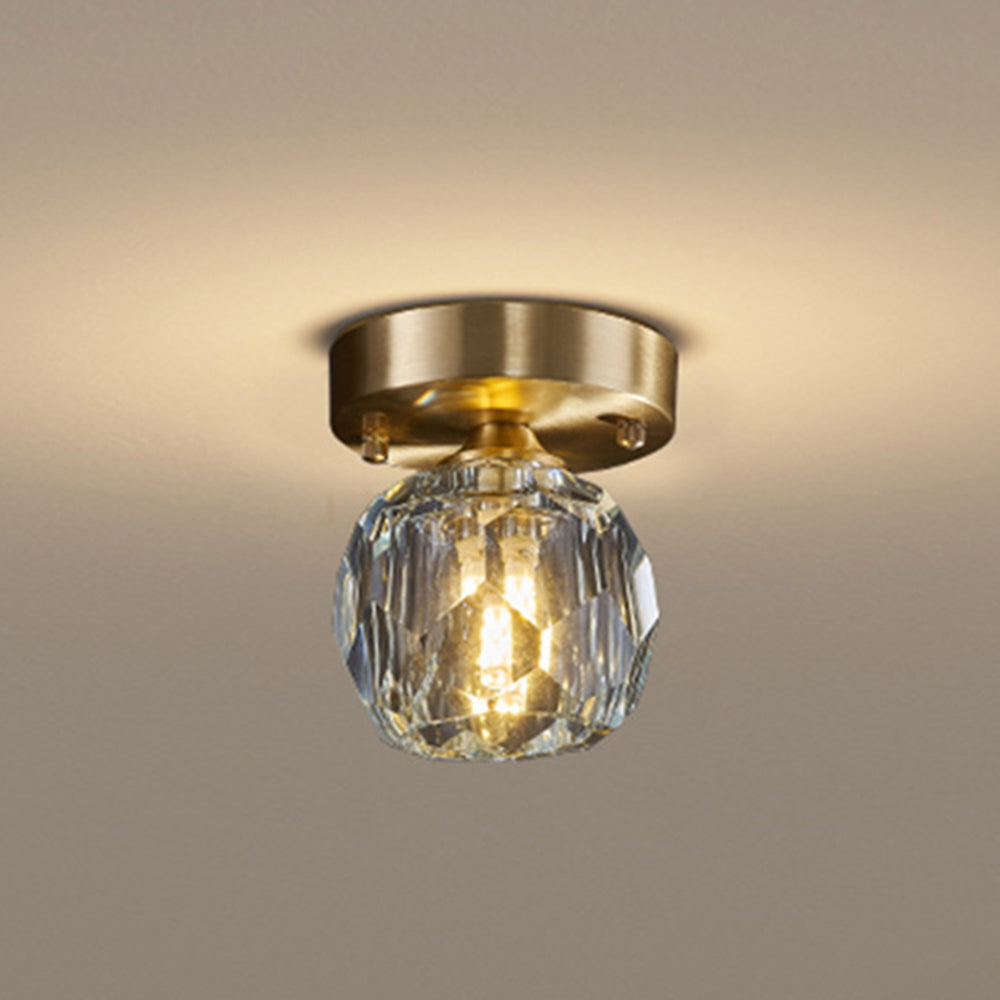 Kristy Luxury Diamond Metal/Acrylic Flush Mount Ceiling Light, Gold - Neutral Decor