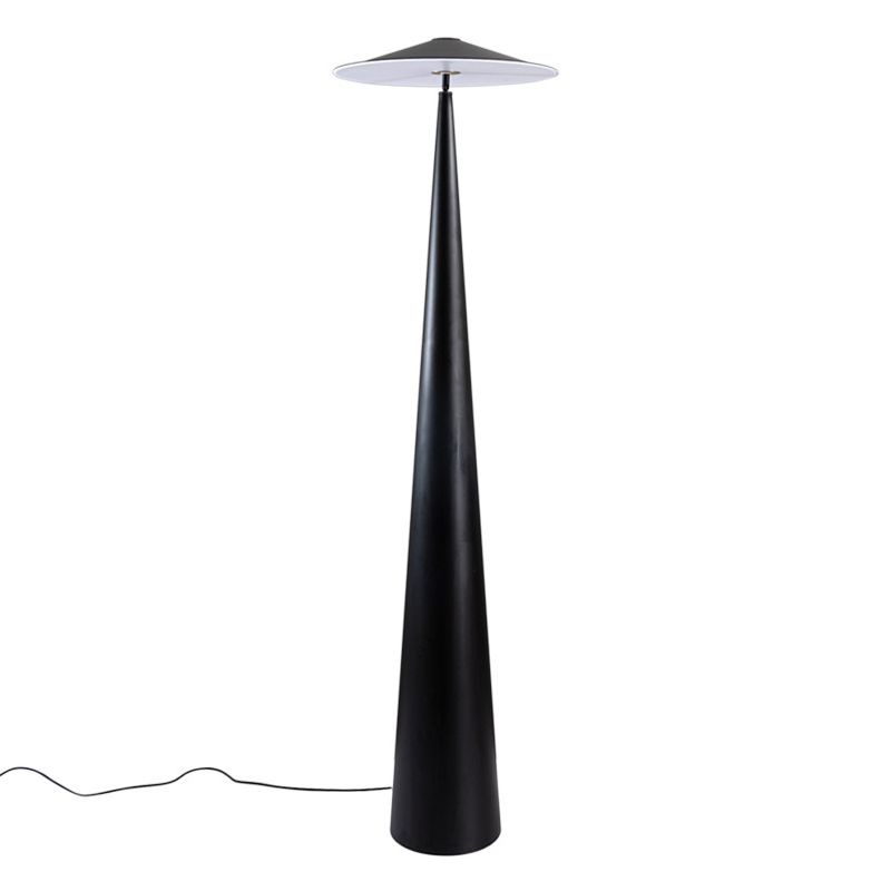 Salgado Modern Saucer Shaped Metal Floor Lamp,Black - Neutral Decor