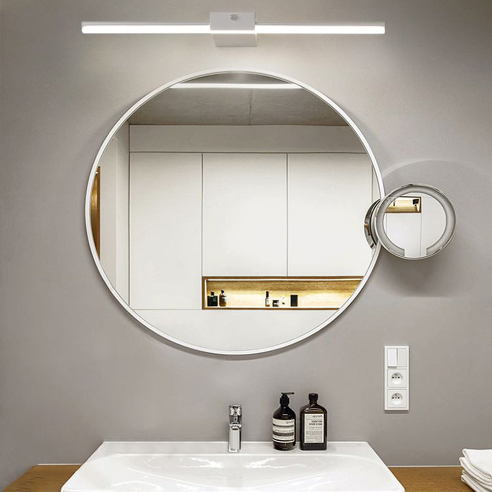 Arisha Minimalist Linear Metal Wall Lamp, Black/White, Bathroom - Neutral Decor