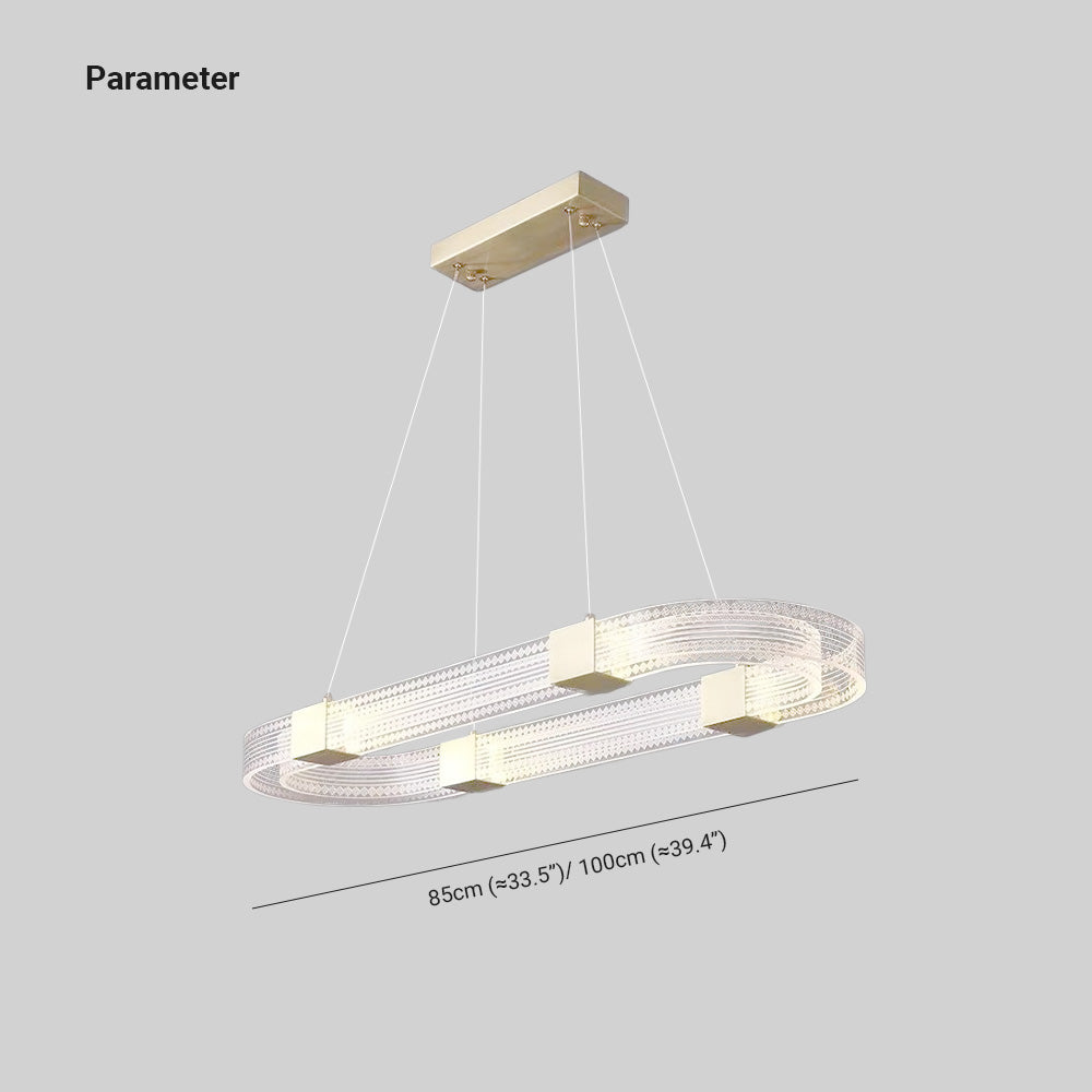 Arisha Modern Round/Oval Acrylic/Metal Pendant Light, Gold - Neutral Decor