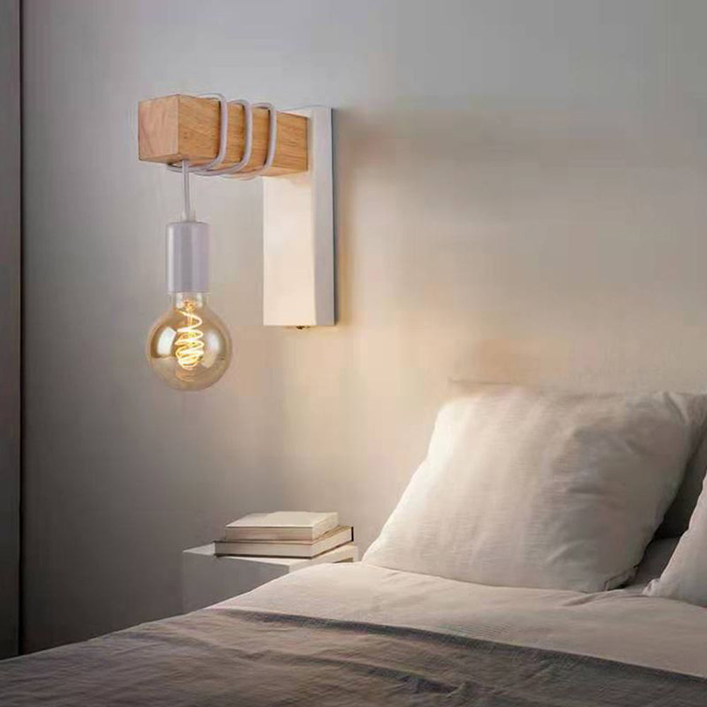 Silva Wall Lamp Bulb Industrial, Metal, Black/White, Living Room - Neutral Decor