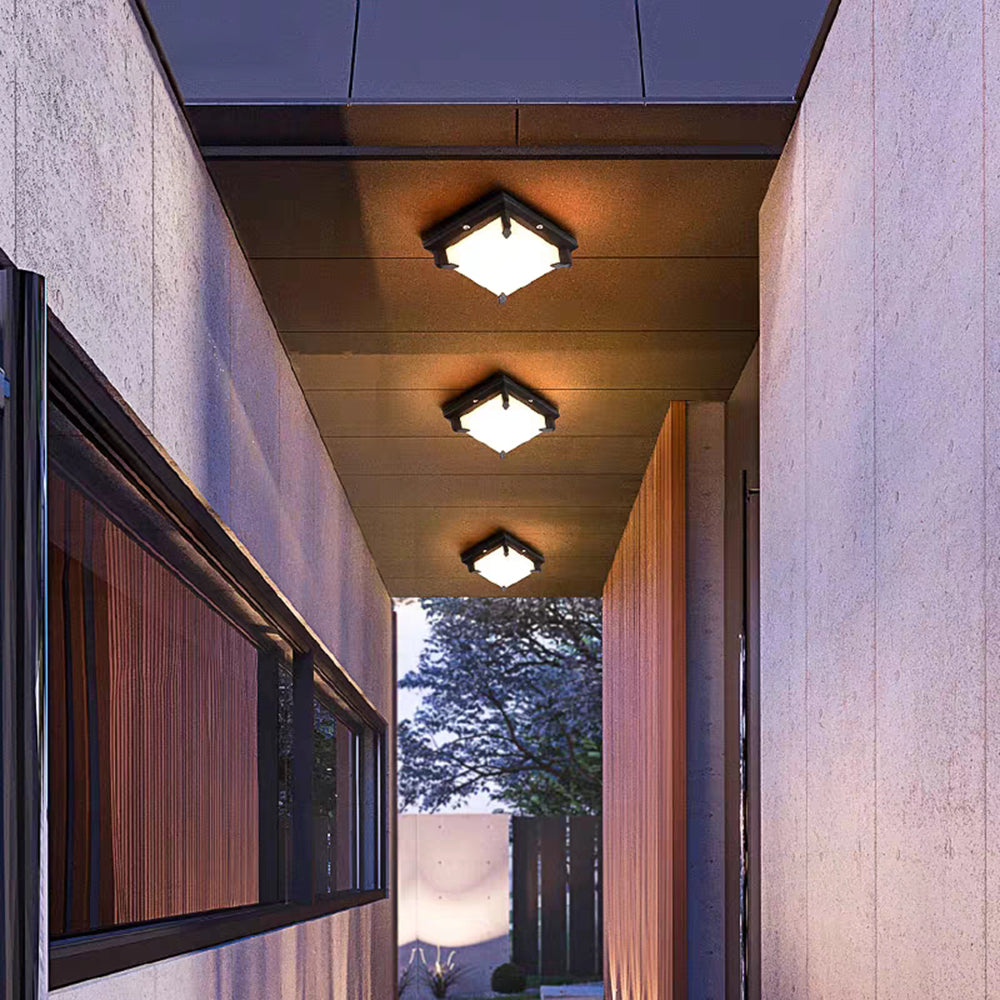 Ray Modern Flush Mount Ceiling Light, Metal/Acrylic, Square/Round, Black/Brown - Neutral Decor