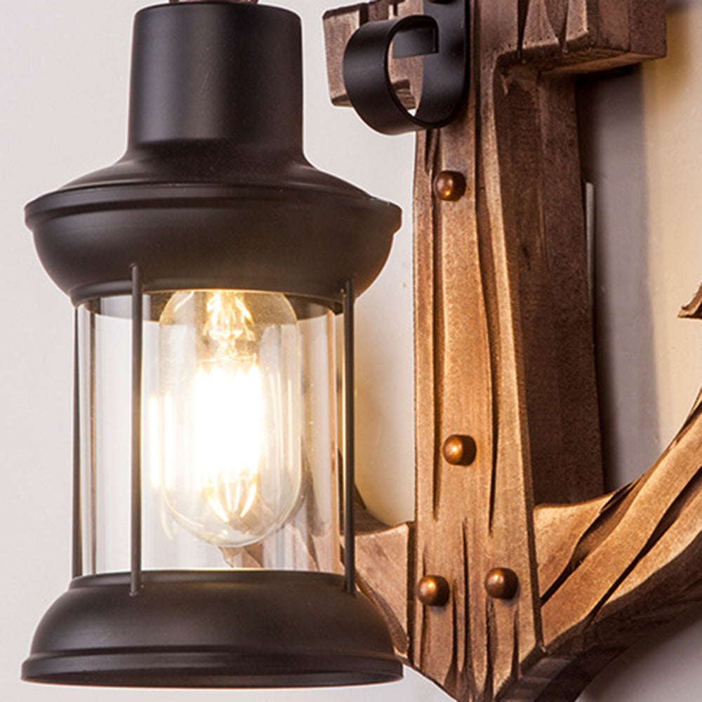 Epoch Anchor Lantern Wall Lamp, Vintage/Antique, Wood, Bedroom - Neutral Decor