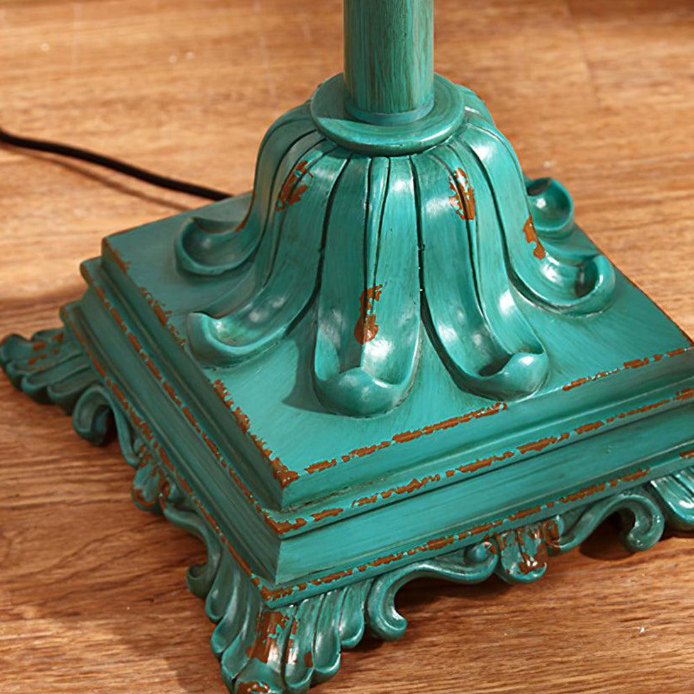 Eryn Floor Lamp Table Vintage, Metal/Resin, Green, Living Room - Neutral Decor