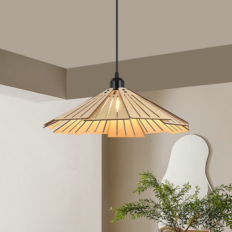 Arisha Retro Pendant Light, Metal & Wood - Neutral Decor