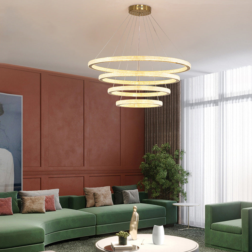 Kristy Contemporary Gold Luxury Ring Pendant Light - Neutral Decor