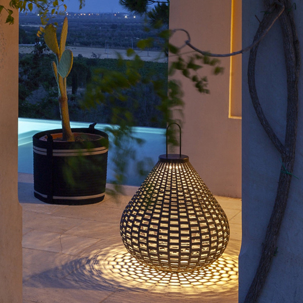 Ray Vintage Lantern Metal Floor Lamp, Brown, Outdoor - Neutral Decor