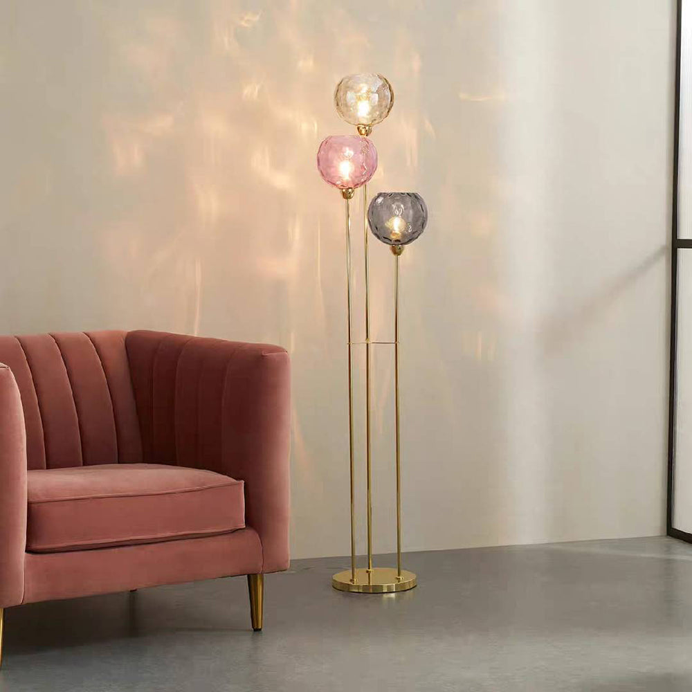 Mira Designer Bubble Floor Lamp, Metal/Glass - Neutral Decor