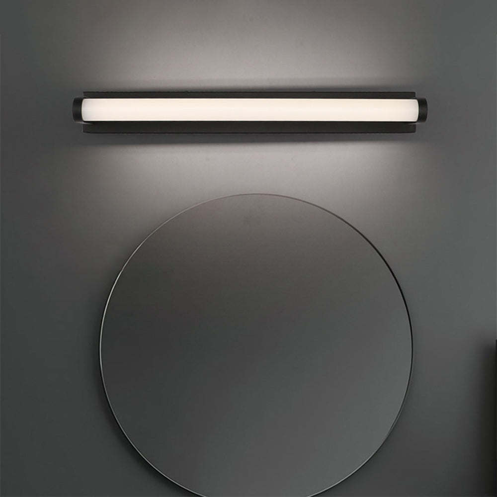 Arisha Minimalist Linear Cylindrical Metal/Acrylic Wall Lamp, Black, Bathroom - Neutral Decor