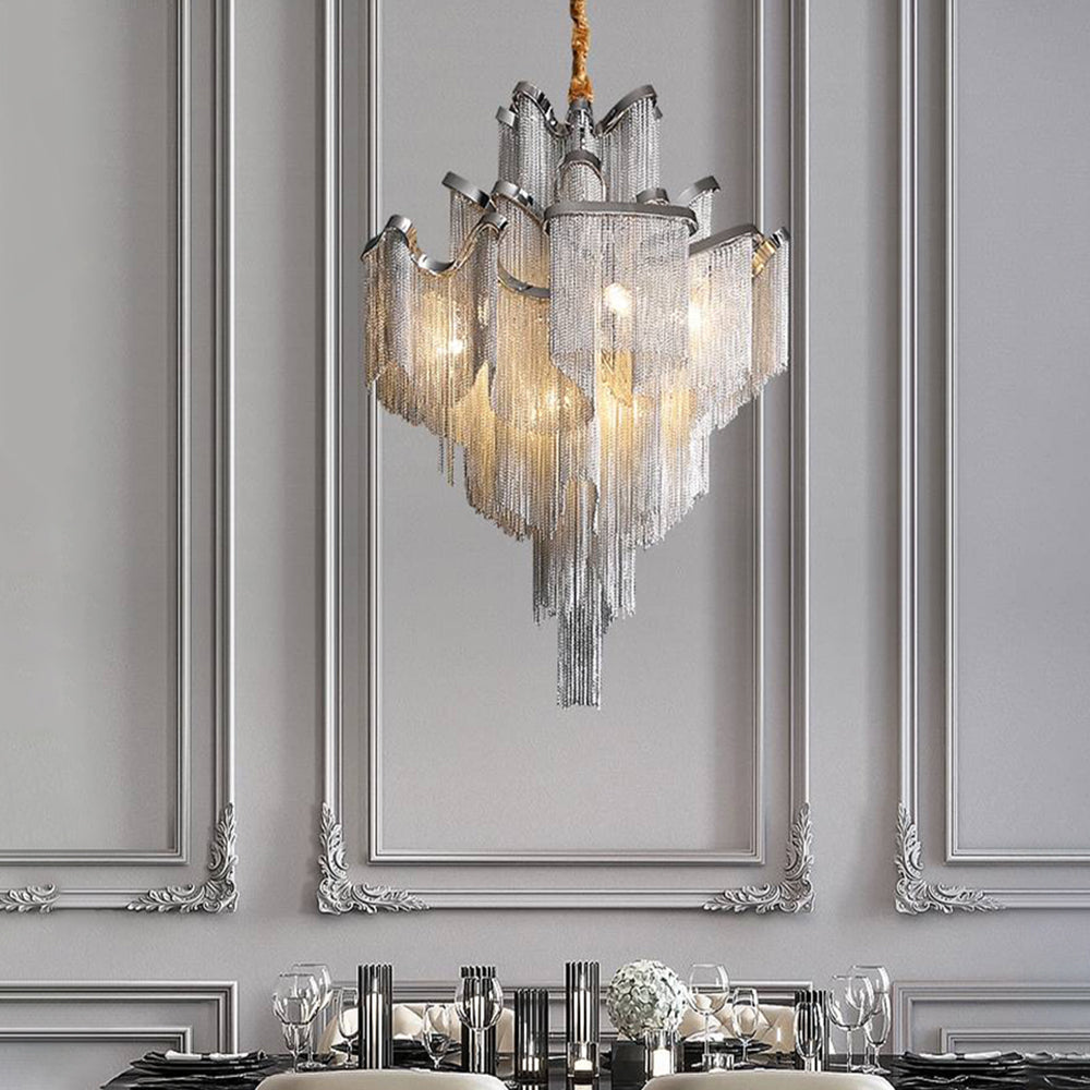 Arisha Tassel Silver Chandlier, DIA 60/80/100CM - Neutral Decor