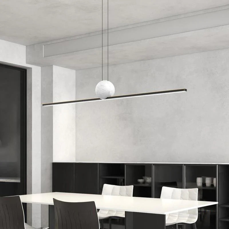 Arisha Minimalist Linear Bubble Pendant Light Marble - Neutral Decor