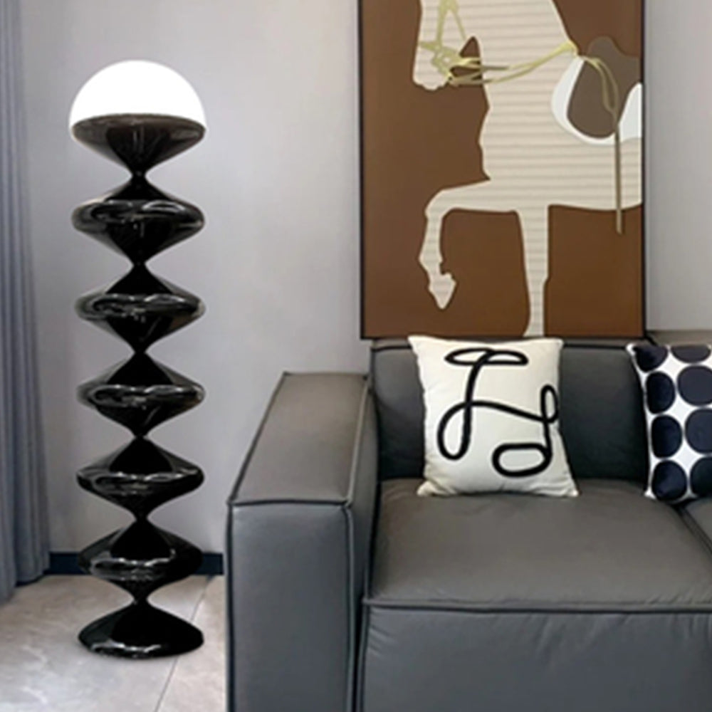 Salgado Bauhaus Gourd Floor Lamp, Black/White - Neutral Decor