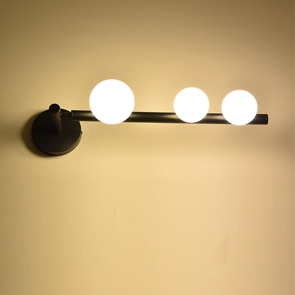Valentina Modern Globe Metal/Glass Wall Lamp, Black/Gold - Neutral Decor