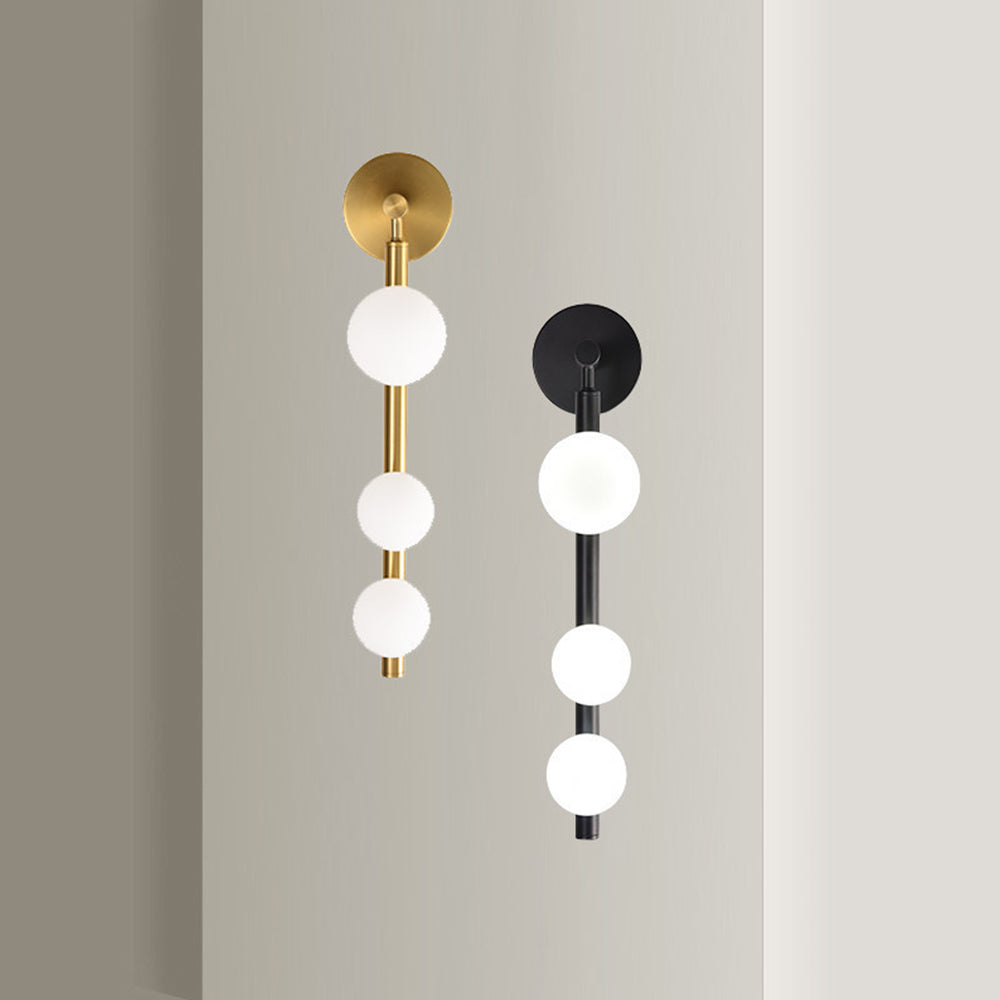 Valentina Modern Globe Metal/Glass Wall Lamp, Black/Gold - Neutral Decor