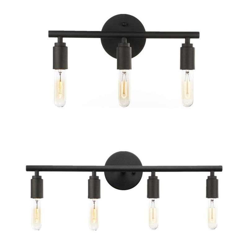 Silva Modern Glass Vanity Wall Lamp, Black, Bathroom, 3/4 Light - Neutral Decor