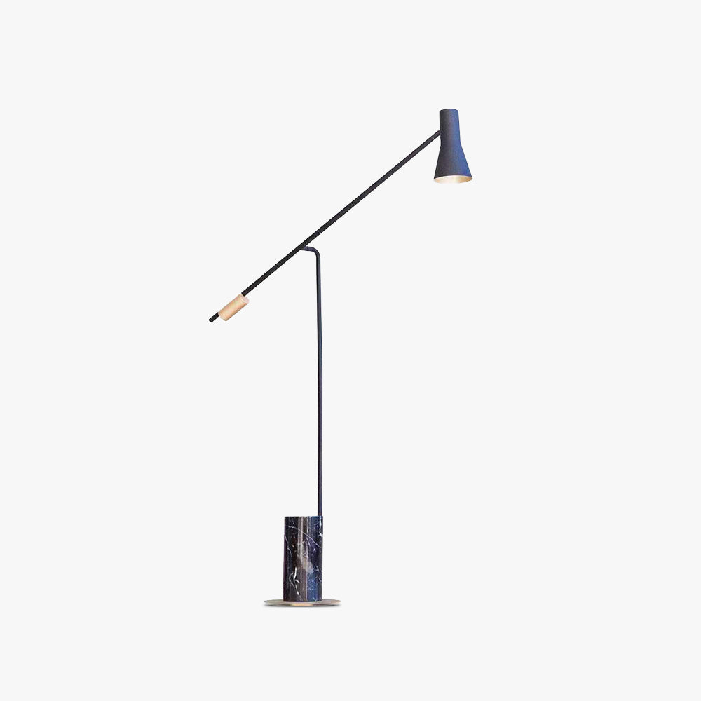 Carins Modern Nordic Minimalistic Floor Lamp, Marble & Metal, Black - Neutral Decor