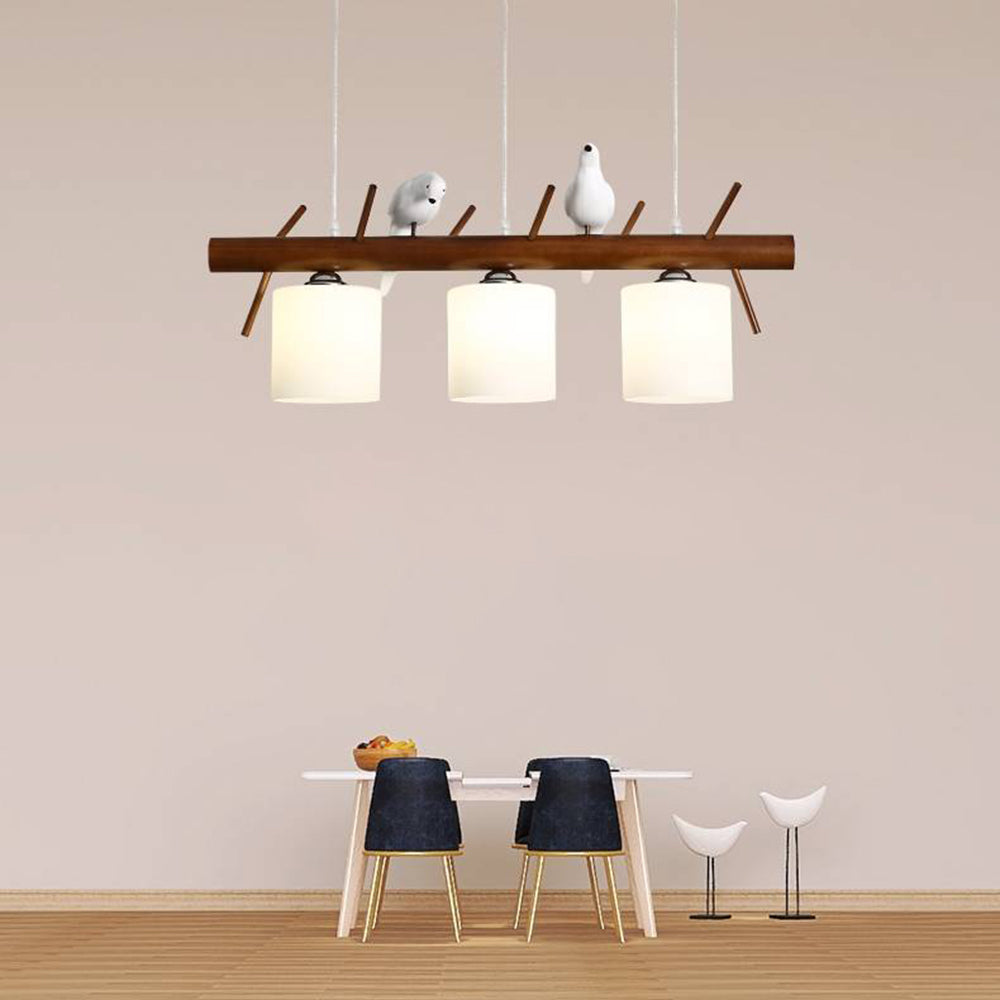 Muto Bird Pendant Light Wood, 2/3 Heads - Neutral Decor