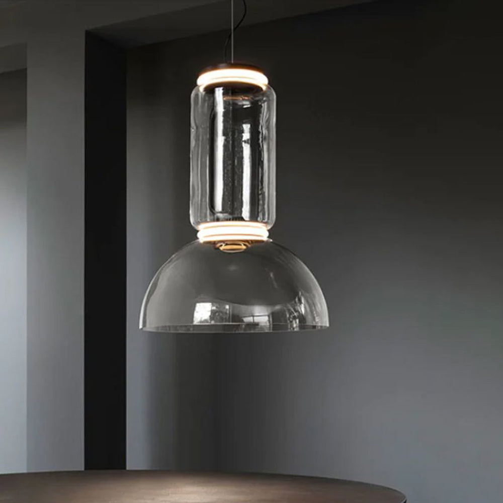 Valentina Minimalist Combination Glass Pendant Light, Clear - Neutral Decor