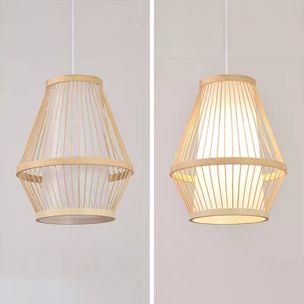 Muto Rattan Handmade Woven Bamboo Vintage Pendant Light - Neutral Decor