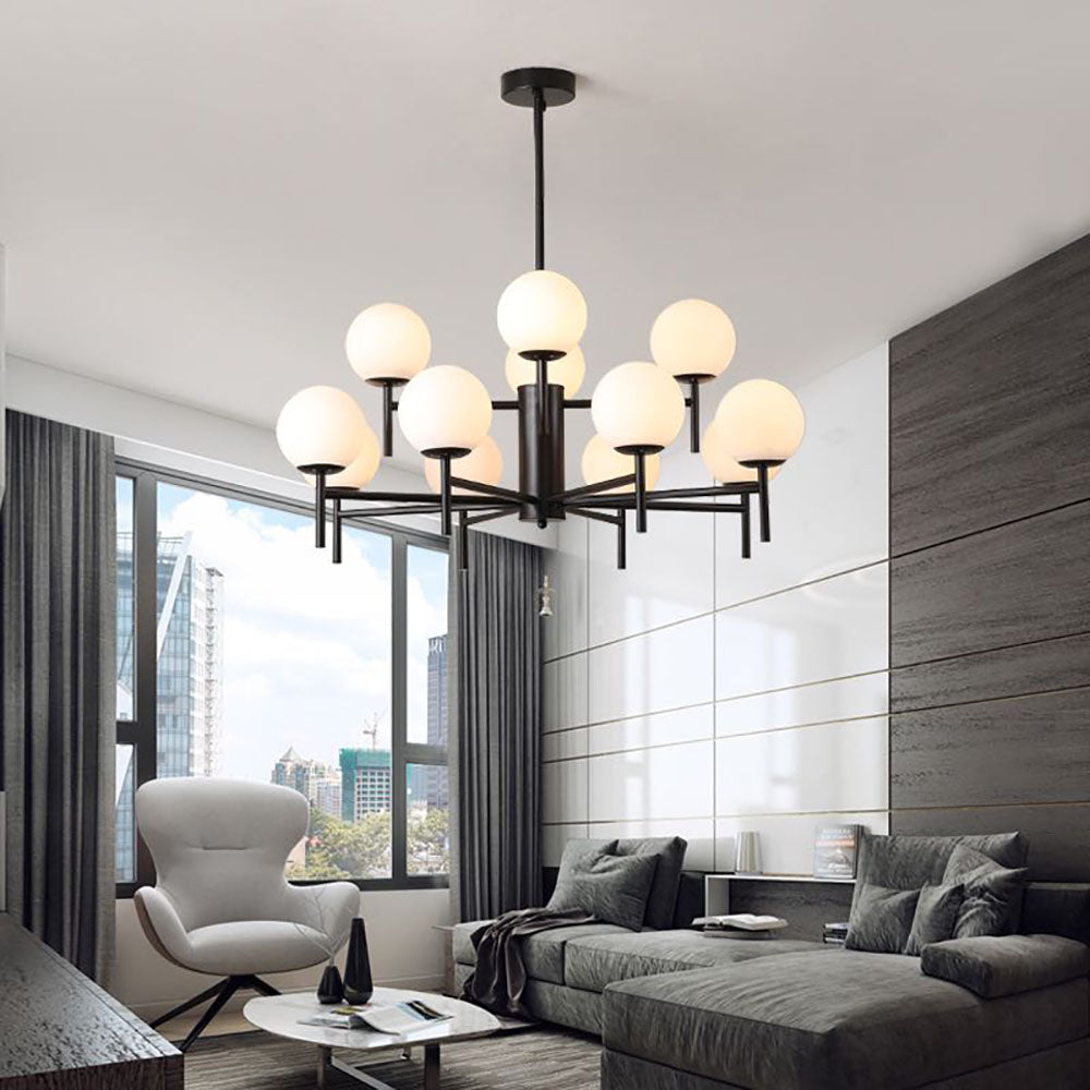 Silva Modern Globe Bubble Metal/Glass Pendant Light, Gold/Black - Neutral Decor