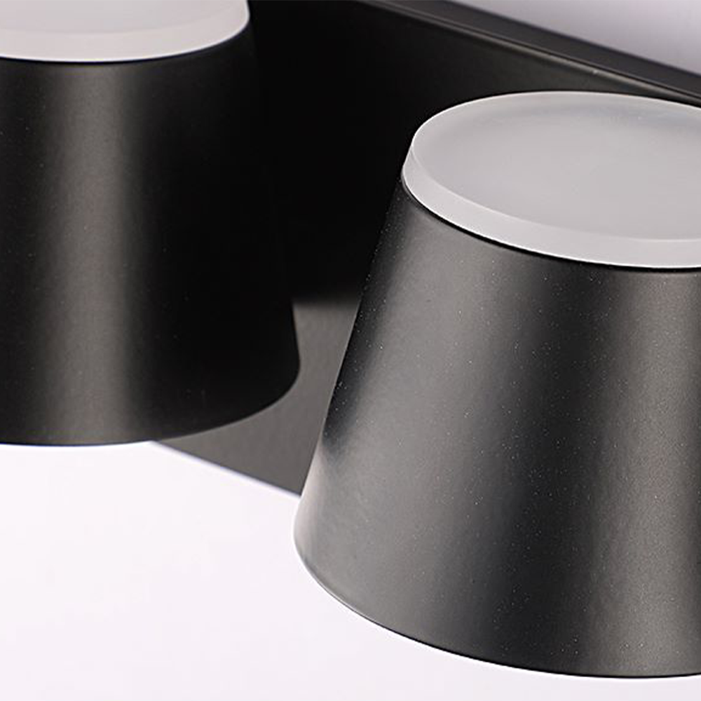 Arisha Modern Cylindrical Metal Mirror Front Wall Lamp, Black - Neutral Decor