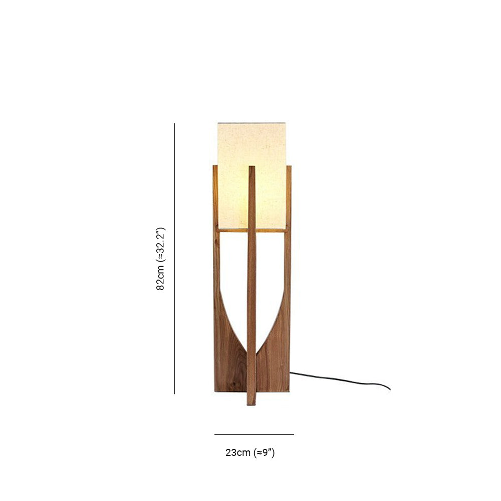Ozawa Natural Rectangular Wood/Fabric Floor Lamp - Neutral Decor
