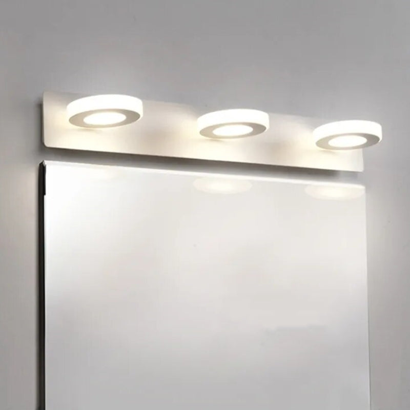 Arisha Minimalist Round Metal Wall Lamp, White, Bathroom - Neutral Decor