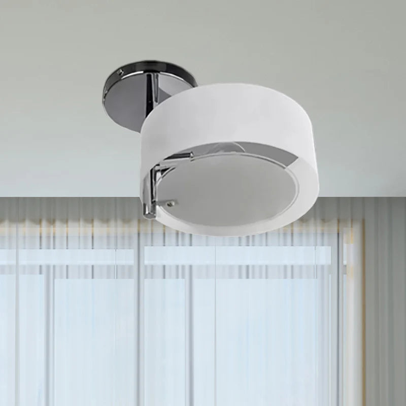 Arisha Flush Mount Ceiling Light Glass White Modern Round Hallway - Neutral Decor