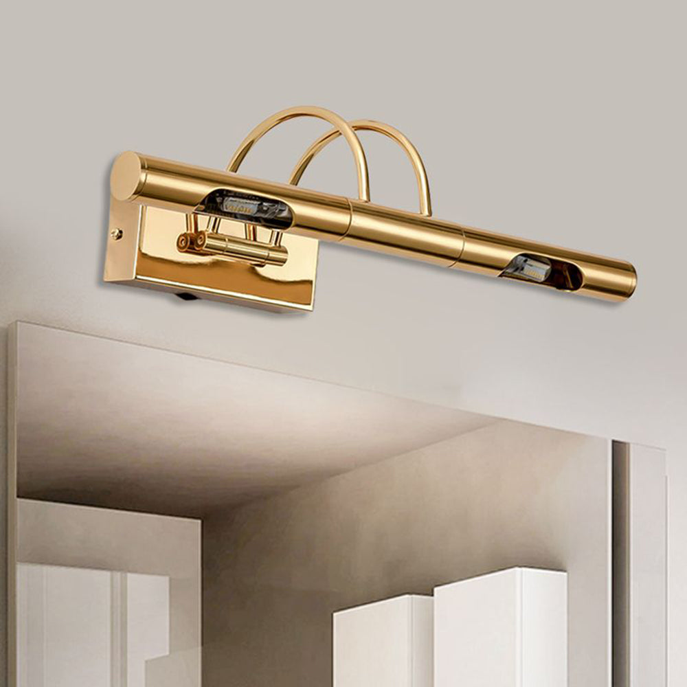 Aria Retro Cylindrical Metal Wall Lamp, Gold, Bathroom - Neutral Decor