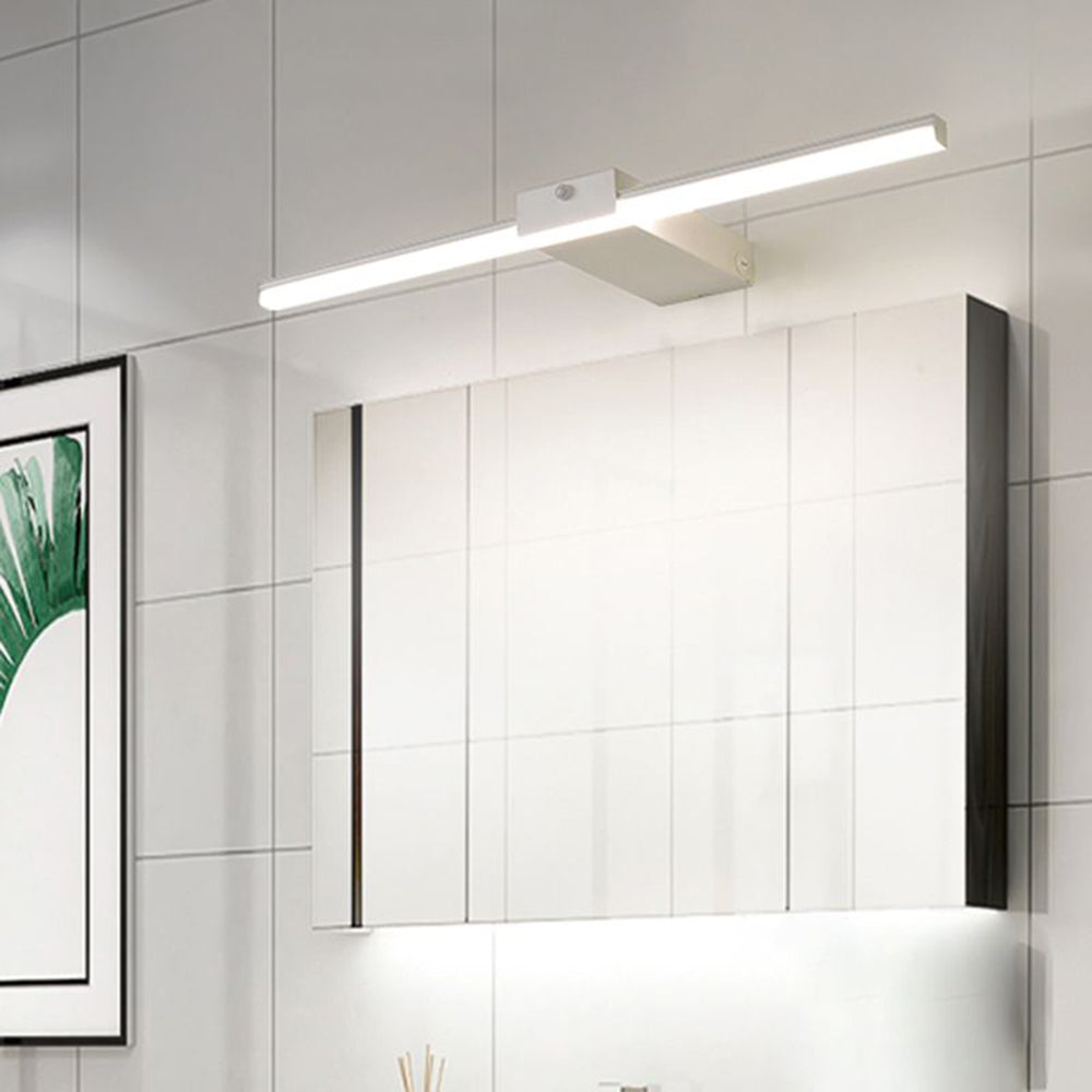 Arisha Minimalist Linear Metal Wall Lamp, Black/White, Bathroom - Neutral Decor