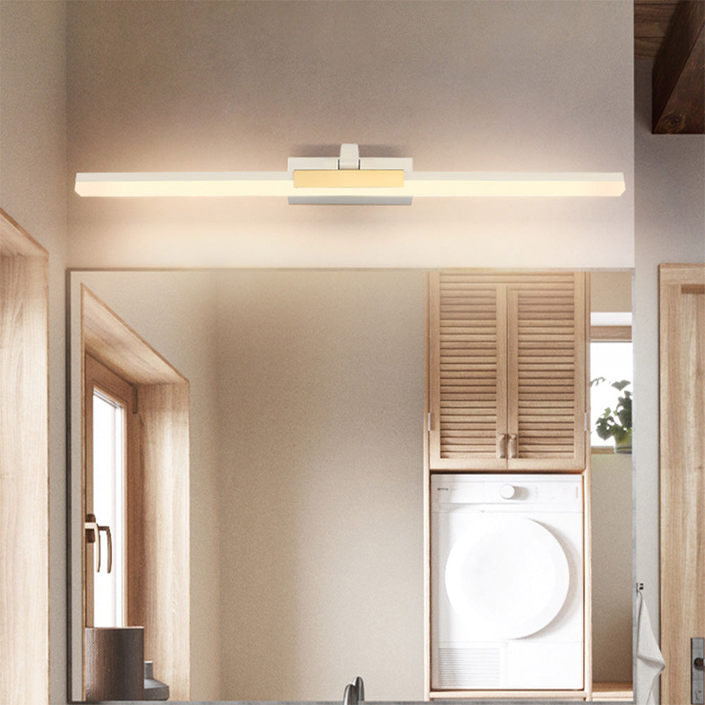 Arisha Modern Linear Mirror Front Metal Vanity Wall Lamp, Black/White - Neutral Decor