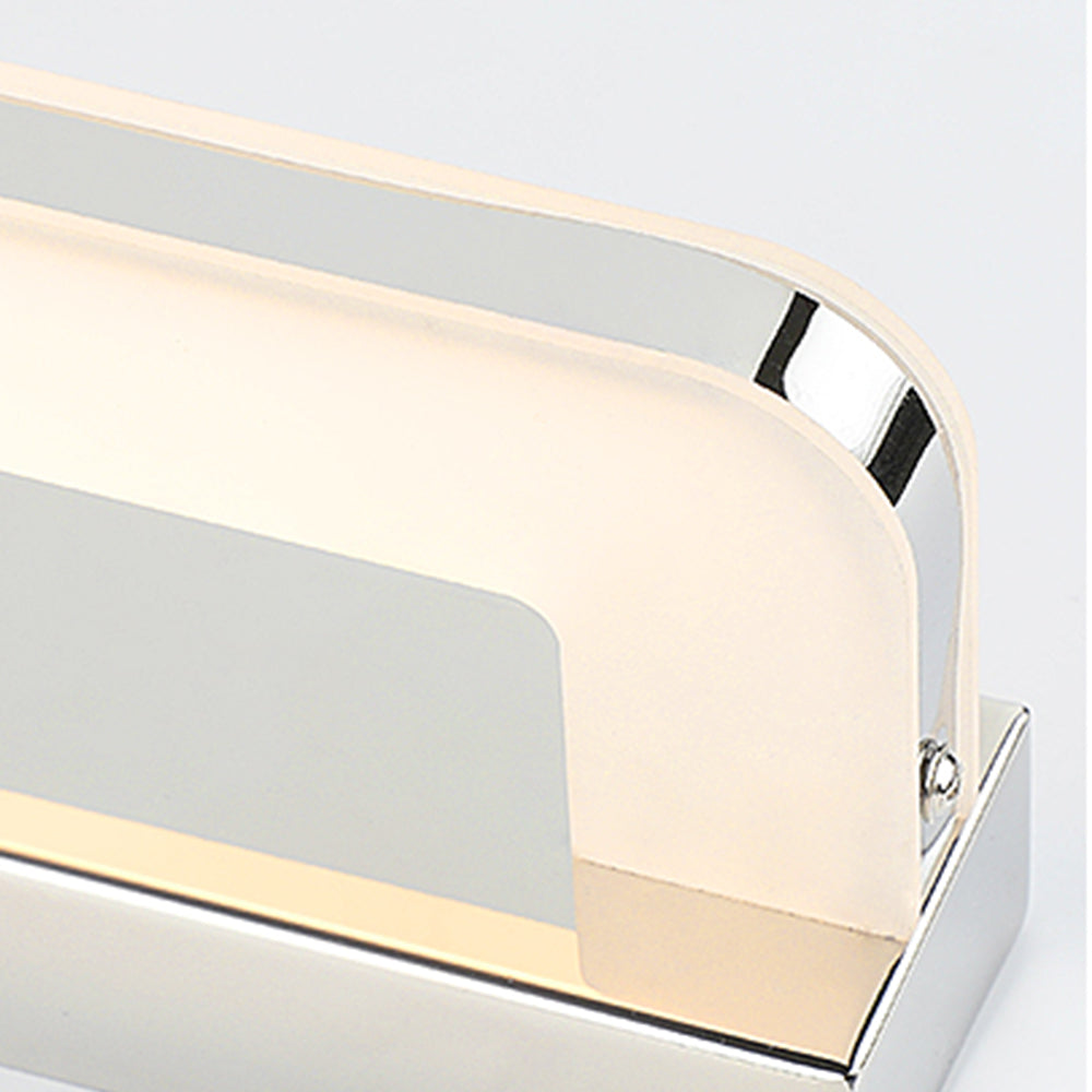 Arisha Nordic Linear Metal Mirror Front Wall Lamp, Chrome/Black - Neutral Decor