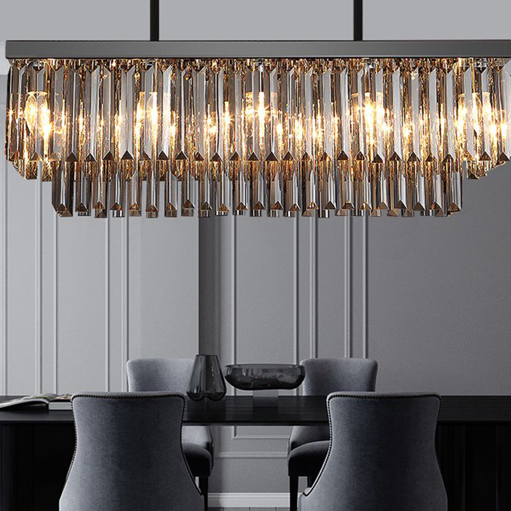 Kristy Design Rectangle Metal Pendant Light, Black - Neutral Decor