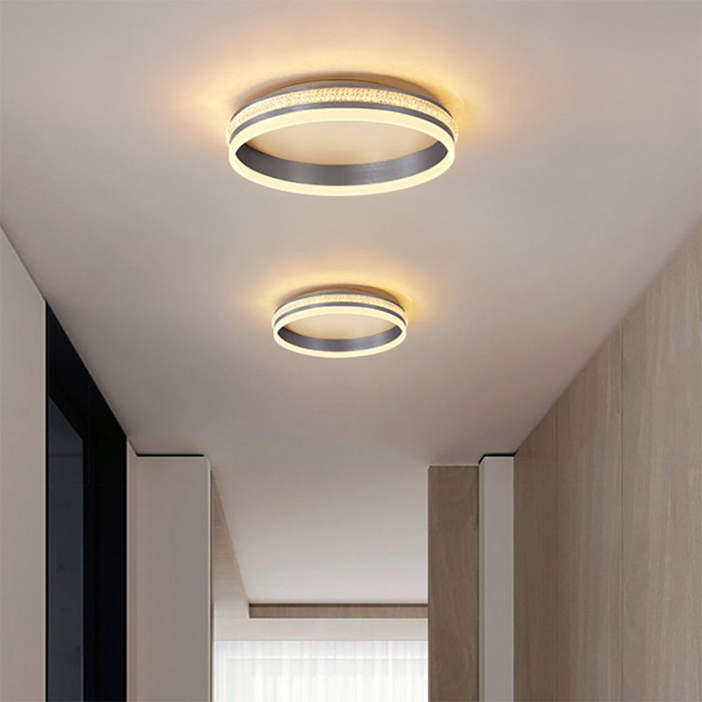 Arisha Modern Ring Metal/Acrylic Flush Mount Ceiling Lights, Silver - Neutral Decor