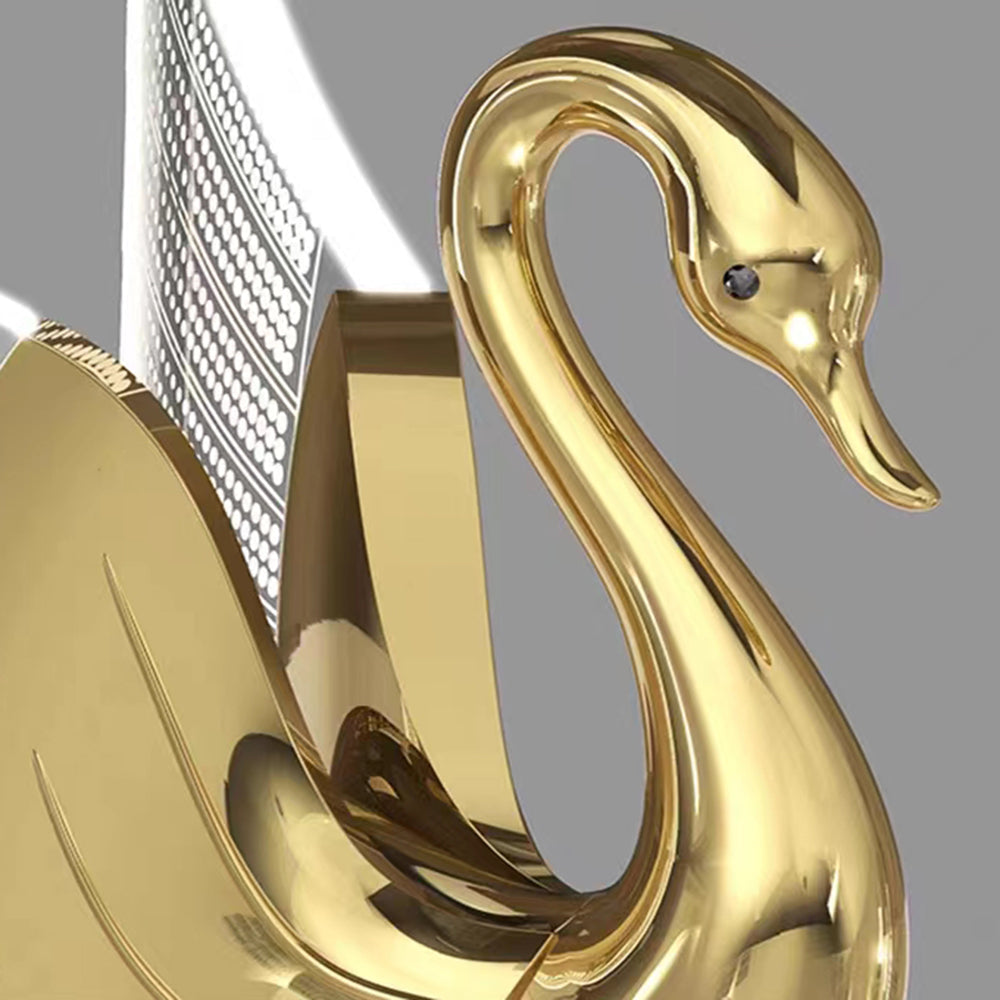 Arisha Art Deco Swan Acrylic/Metal Wall Lamp, Gold/Rose Gold - Neutral Decor