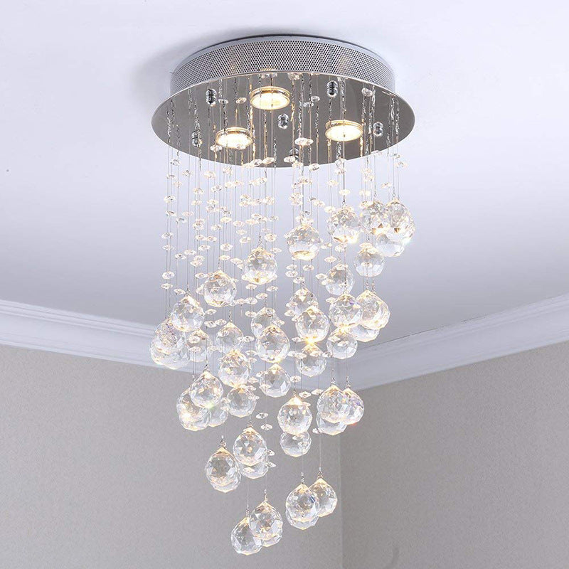 Alana Long Flush Mount Ceiling Light Metal Glass Living Room - Neutral Decor