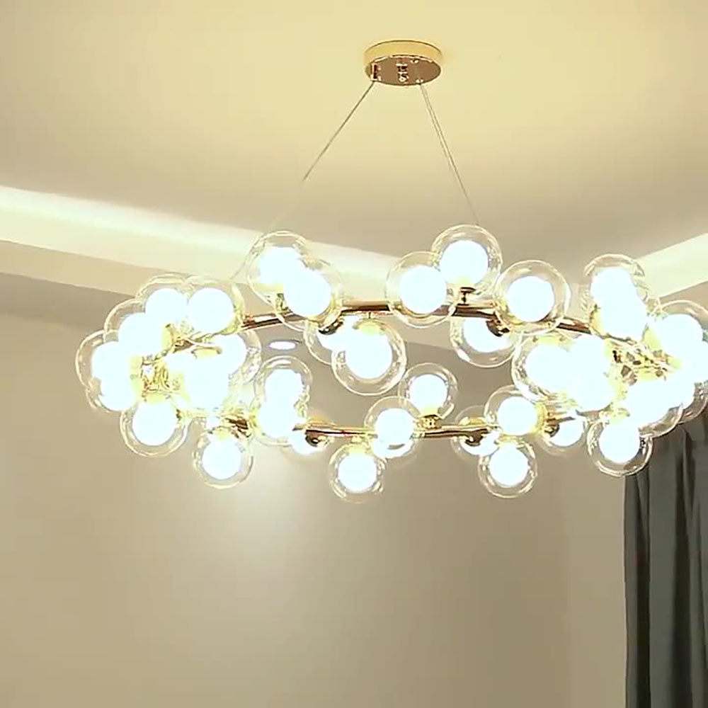 Valentina Modern Gold Bubble Pendant Light, Metal & Glass - Neutral Decor