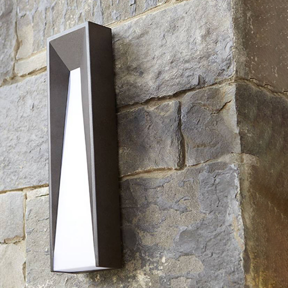 Ray Modern Rectangular Metal Outdoor Wall Lamp, Black/White - Neutral Decor