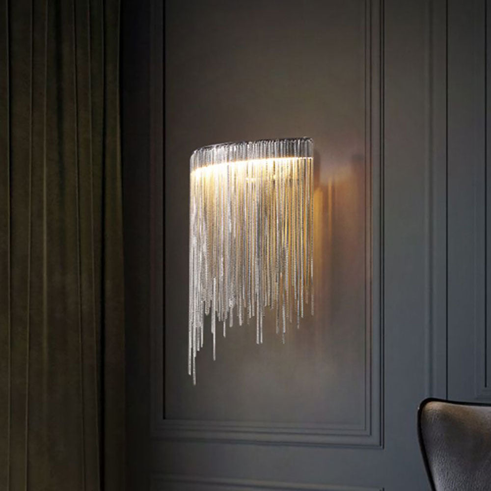 Arisha Wall Lamp Decorative/Modern, Tassel Chain, Silver, Living Room - Neutral Decor